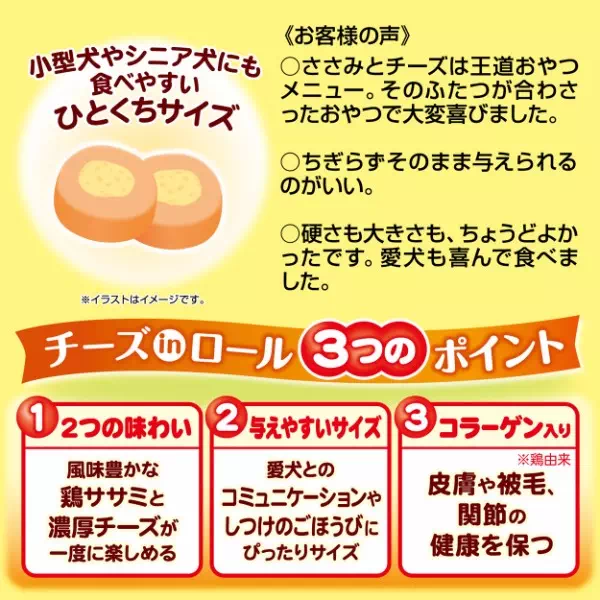 ペティオPetioやわらかササミ&ささみチーズinロール3つのポイント