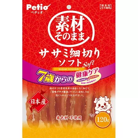 ペティオ犬用おやつ素材そのままササミ細切りソフト7歳からの健康ケアはやわらか食感