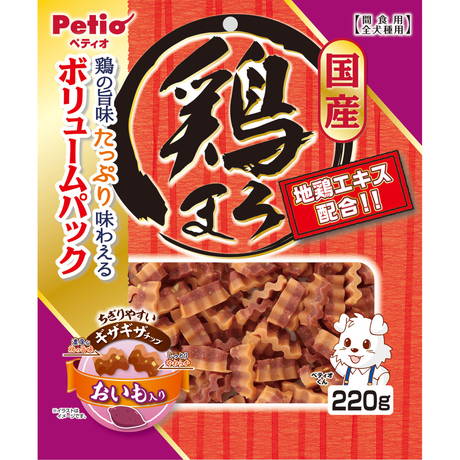 国産おやつ10%OFF】鶏まろ ギザギザチップ おいも入り 220g