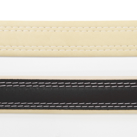 ペティオPetio犬用首輪グランデダブルステッチカラーブラック黒は牛皮と合成皮革