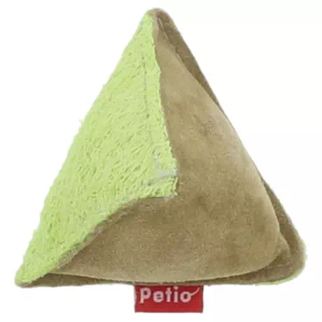 ペティオPetio犬用ぬいぐるみおもちゃへちまレザーデンタルTOY歯磨き用牛皮ピラミッドは天然素材であるへちまと牛革を使用