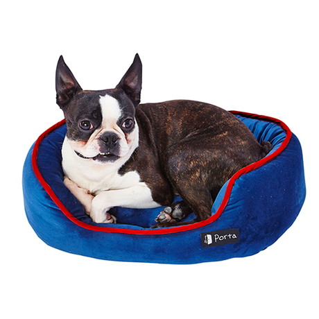 犬用ベッド Porta ポルタ クッション付 あったか包み込みベッド ｍ ベロアブルー Petio ペティオオンラインショップ